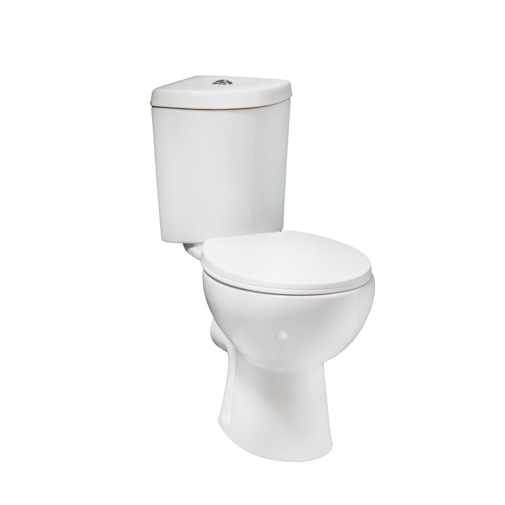 Milano Chrome Newby White Ceramic Close Coupled Toilet Wc Soft Close Seat Flush Button