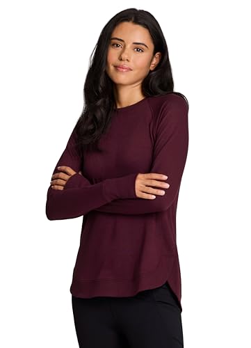 RBX Women's Workout Top, Active Fashion Long Sleeve Yoga Tunic Lightweight French Terry Sweatshirt Pullover with Thumbholes3