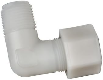 3/8 OD Tube x 1/4 MPT Jaco Kynar PVDF Elbow Tube Fitting (1 Each)