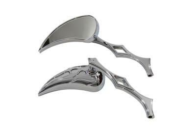 V-Twin 34-0861 Chrome Billet Tear Drop Mirror Set