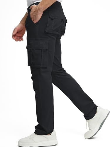 Cargo Pants for Men Cotton Fabric 6 Deep Pockets Straight-Leg Design Work Pants for Men