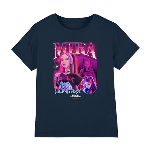 K-Pop Demon Hunters - Huntrix Huntr/X Mira Bootleg Kids T Shirt, Navy, 9-11
