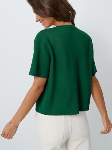 Image of LILLUSORY Short Sleeve Cardigan Sweaters for Women | Cropped Button Up, Summer 2026 Outfits, Y2K Fashion, Lightweight Knit, Versatile layering for work, casual & going out