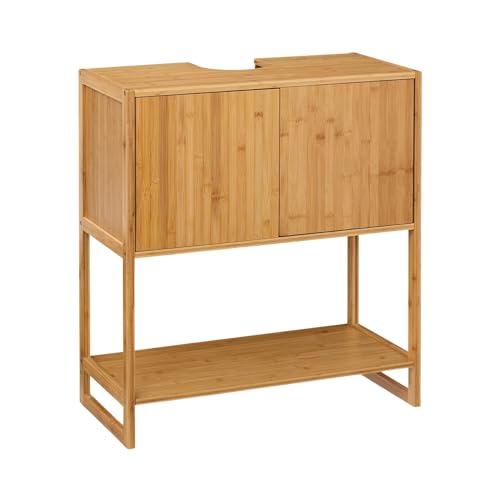 THINIA HOME Mueble para Lavabo en Bambú con 3 Niveles Canoply 80x33.5x69.6cm