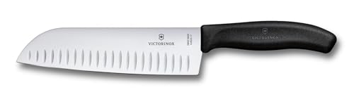 Victorinox Swiss Classic 7 Inch Santoku knife, Granton Blade, Black