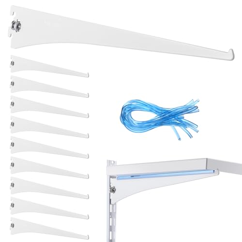 Gisafai 10 Pack Adjustable Shelf Brackets (White 10)