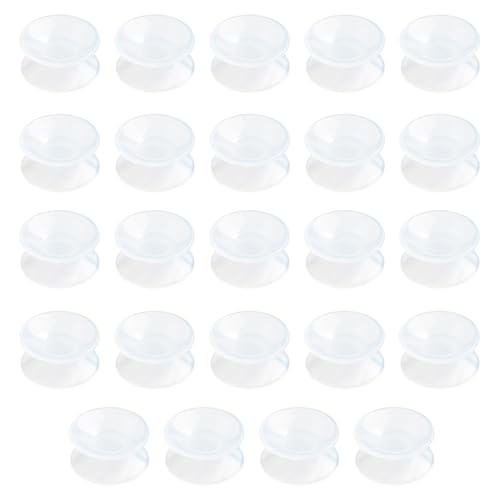 MC MEICHUANG 24 doppelseitige Saugnäpfe für Rattan-Gartenmöbel – rutschfeste, transparente Silikon-Saugnäpfe für Glastischplatte, sicherer Halt für Haus und Garten
