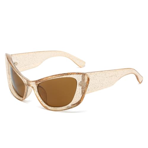 Lunettes de soleil tendance punk MUTYNE monture œil de chat unique avec paillettes rétro