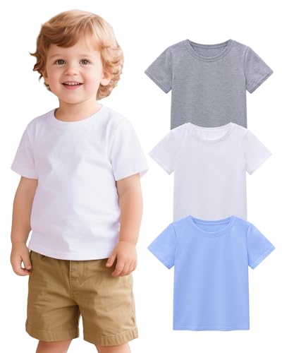 3 Pack Baby Boys Short Sleeve Cotton T-Shirts Toddler Boy Clothes Tee Size 18M-5T