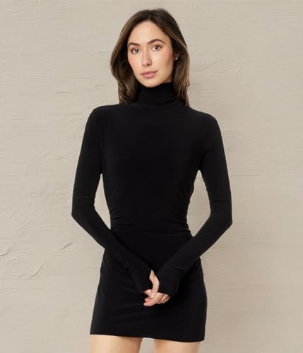 Norma Kamali Women's Long Sleeve Turtleneck Pickleball Dress4