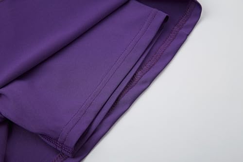 DANI CHINS Girls 2 in 1 Athletic Skirts with Lining Shorts High Waist Tennis Sports Performance Skorts(Purple,8)