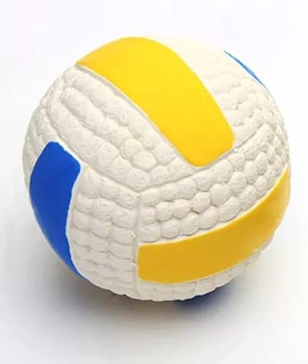 Pups&amp;Pets Dog Squeaky Sound Interactive Ball Toy | Natural Latex Rubber Soft &amp; Durable Chew Toy | Volleyball for Small &amp; M...
