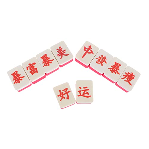 Healeved Portable Mini Pressed Powder Makeup Pads for Girl 10 Pieces Mahjong Shape