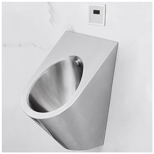 OTQEFTN Wall Mounted Men's Urinal Bathroom Toilet, Commercial High Efficiency Flushing Urinal, Automatic Sensor Urinal Toilet Stainless Steel Male Urinal, Durable Urinal for Bar