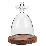 Cloche en verre pour vitrine : cet article est fabriqué en verre et en bois, avec une forme d'ange, un design pratique et une apparence