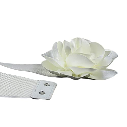 Floral Elastic Wide Waist Belt for Women Stretch Cinch Waistband Decorative with Flower for Dress2