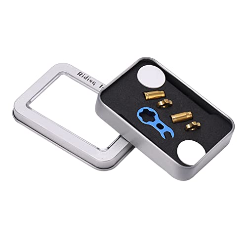 Tapas para válvula de bicicleta Fawfose, juego ligero de aleación para accesorios de bicicleta de montaña, 7 piezas duraderas y pulidas (negro) (dorado) miniatura 4