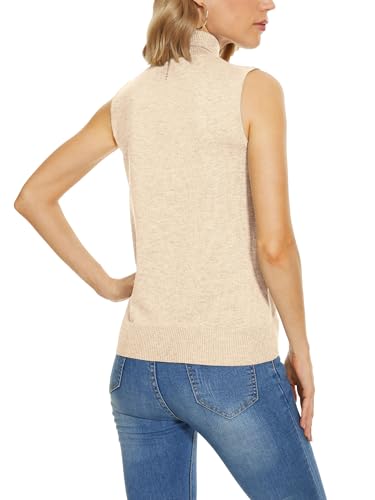 Image of INKOFF Sleeveless Mock Neck Turtleneck Knit Tops Women Dressy Casual Sweater Vest Business Work Tank