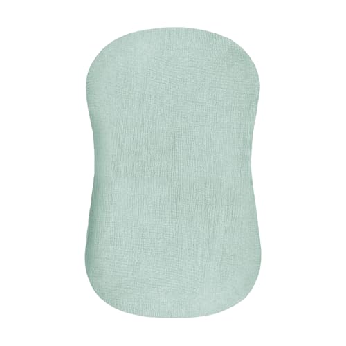 Image of Hooyax Muslin Baby Lounger Cover, 100% Cotton Durable Newborn Lounger Cover, Soft and Breathable Infant Lounger Cover for Boys Girls, Covers Only (Blue-Green)