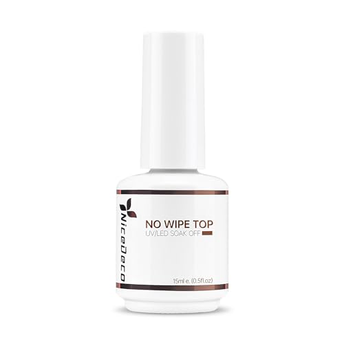 Nicedeco No Wipe Top Coat Semipermanentes Esmaltes Semipermanentes para Uñas Capa Superior UV LED Soak Off Uñas De Gel 15ml