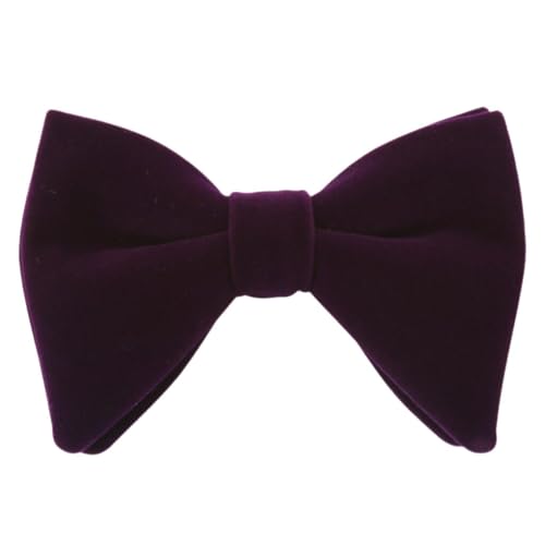 LIXSAZSE Nœud papillon en velours pour hommes, élégant et confortable, pour tout événement, nœud papillon en velours, large Application, Violet foncé