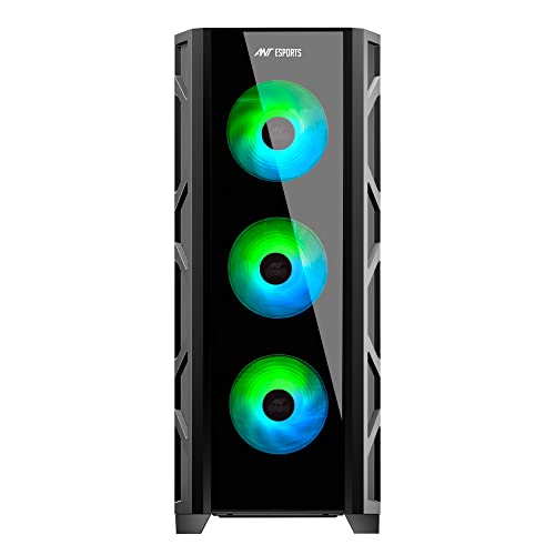 Image of Ant Esports Dynamic GT Mid-Tower Computer Case /Gaming Cabinet - Black | Supports E-ATX, ATX, Micro-ATX, Mini-ITX | Pre-Installed 3 x 120mm Front Fans and 1 x 120 mm Rear Fan