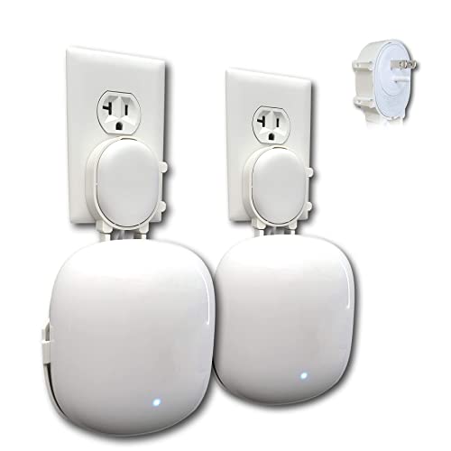 Image of The Nest WiFi Pro Genie Wall Mount Outlet Holder Stand (2-Pack) | Lowest Profile | Open Access | No Messy Screws or Tape | Reinforced Support | Horizontal and Vertical Outlets