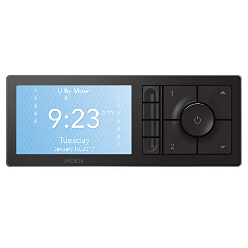 Moen TS3304BL U by Moen Shower Smart Home Connected Digital Bathroom Controller, 4-Outlet, Wall Mounted, Matte Black