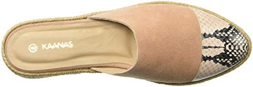 KAANAS Women's Melilla Snake Espadrille Mule Slide Flat Shoe, Rose, 9 Regular US | Image 4