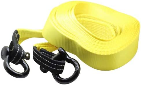 DiversityWrap Sangle de remorquage tr&egrave;s r&eacute;sistante avec 2 manilles, pour 4 x 4, jaune, 13,5 tonnes