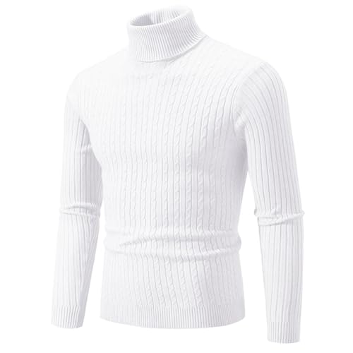 Men'S Turtleneck Long Sleeve Sweater Solid Color Pullover Knitted Warm Casual Wool Winter Top2