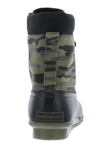 Weatherproof Vintage Men's Camouflage Waterproof Duck Boots Shoes Green Size 8M2