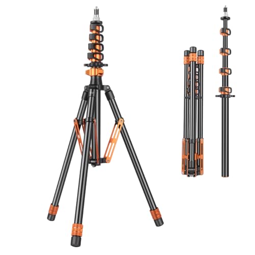 Utasitess Light Stand with Flip Locks 81in/206cm - 49cm Folded Compact Aluminum Stand Detachable Center Column 5kg Capacity Fits LED Video Lights & Camera Tripod