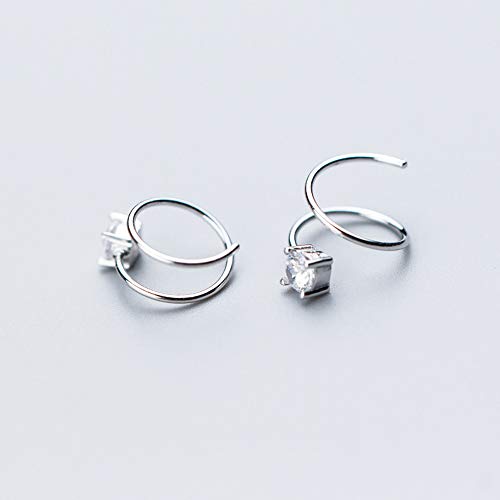 Cubic Zirconia Cuff Small Hoop Earrings Sterling Silver Dainty Crystal Cartilage Twist Crawler Wrap Huggie Earring Ear Piercing Hypoallergenic Sensitive Ears3