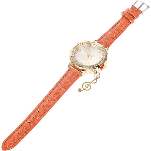 Mädchen Armbanduhr aus Metall mit Glänzendem Armband, Orange Freizeituhr