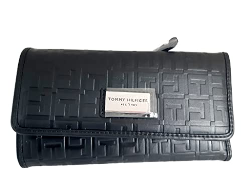 Tommy Hilfiger Women's Logo Checkbook Wallet Clutch Bag (Black)4