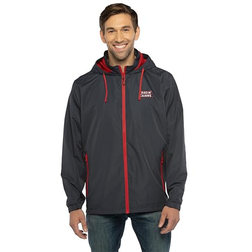 Vantage Apparel Men's Collegiate Premium Lightweight Packable Hooded Wind Jacket, Louisiana Lafayette Ragin' Cajuns, XX-Large
