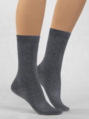 Image of COTTON DAY Women's Soft Combed Cotton Socks Seamless Toe Black White Navy