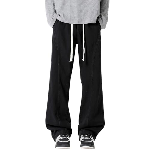 Tripleberly Men's Jeans Wide Leg Baggy Jeans Y2K Loose Fit Denim Pants Hip Hop Straight Leg Skater Trousers Streetwear2