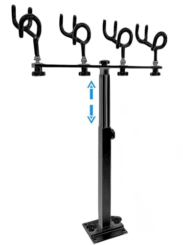 Aluminum Fishing Rod Holder for Boat Fishing Boat Accessories with Replacement Mounting Plate PVC Coated Steel Wire Fishing Pole Holders for Ship Yacht 360Rotation (Black)