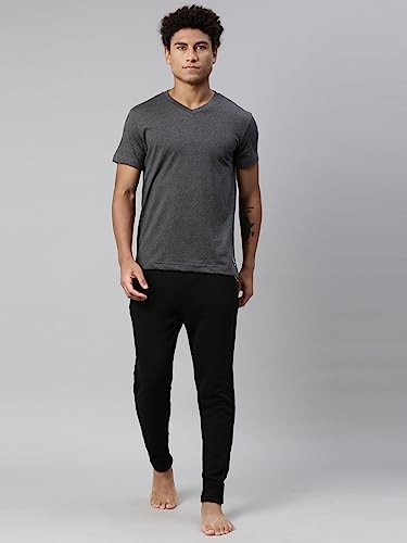 Image of Levi's Men Premium Soft Cotton Loose 026 Solid T-Shirt - V Neck, Short Sleeves with Side Branding (Pack of 1)