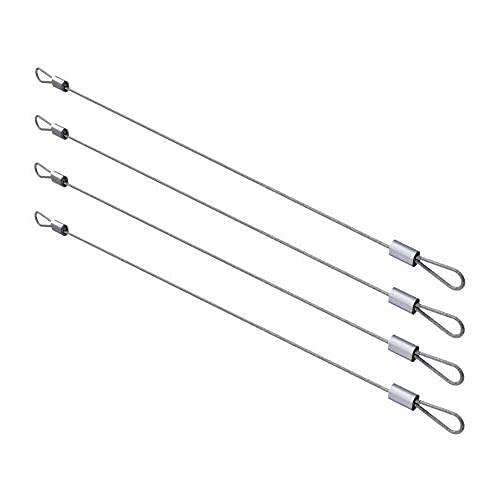 PK 4 Pack Steel Looped Aircraft Cable 8" Long - Galvanized Wire Rope + Crimps Ferrules-image-33
