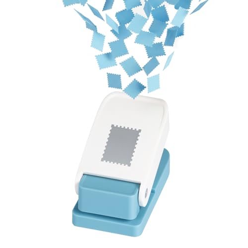 Image of HTVRONT Stamp Punch, 1X0.8inch Postage Stamp Puncher, Rectangular Stamps Shaped Paper Punch, Stamp Cutter Hole Punch for Paper Crafts, Scrapbook Supplies (1 * 1.08inch)