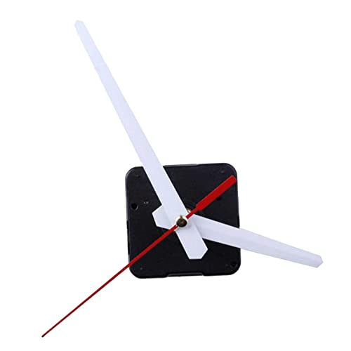Mecanismo de Reloj de Pared con Piezas de Repuesto Movimiento Reloj Eje Largo para Manualidades Bricolaje Plástico Metal Práctico Adecuado para, Blanco, Individual