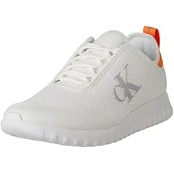 Calvin Klein Jeans Hombre Zapatillas de Running Sporty Runner Eva Slipon Mesh Zapatillas Deportivas, Blanco (White/Creamy White), 40