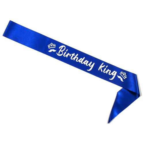 Birthday King Sash Blue 3.15" Wide x 35" Long from Shoulder to Hip4