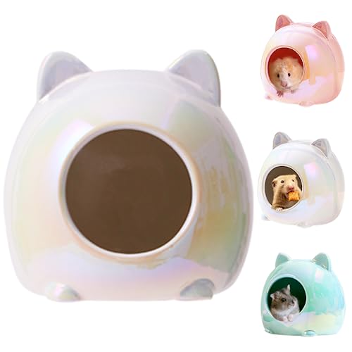 Esamploe Large Ceramic Guinea Pig Hideout, Washable, Cool, White