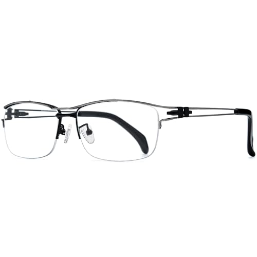 Image of FONEX Pure Titanium Glasses Frame Men Semi Rimless Square Eyeglasses Eyewear DTX416