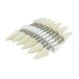 Luo ke 10mm Wool Felt Polishing Bits - 1/8'' Shank Conical Shape Wool Felt Buffing Polishing Points for Dremel Rotary Tool (Pack of 12)