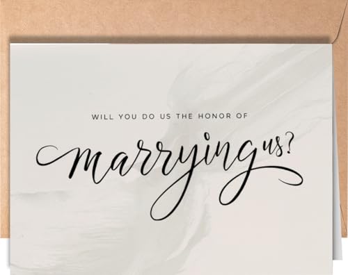 Will You Marry Us Officiant Proposal Card - Wedding Officiant Card for Judge, Minister, Priest or Pastor - Male or Female Officiant Proposal from Couple - Will You Do Us the Honor of Marrying Us